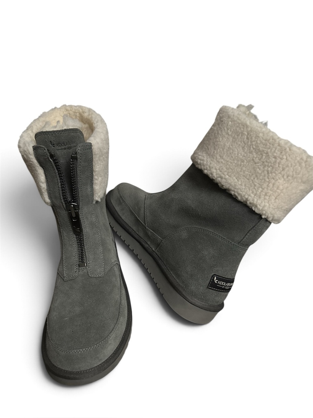 Koolaburra by UGG Lytta Short Gray Suede Fur Boots Women’s Size 11